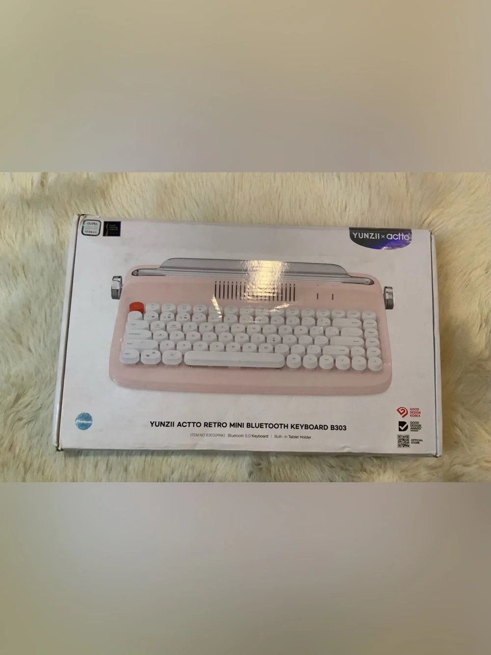 Yunzii Actto Retro Mini Bluetooth Keyboard B303- Pink